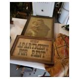 Vintage Framed Prints, GLF Burlap