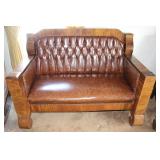 Leather Empire Style Couch (1 of 3 Pcs.)