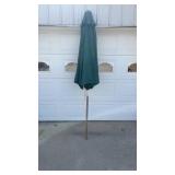 Green Patio Umbrella w/ Wooden Pole