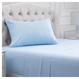 Mellanni Stripped Bed Sheet Set Light Blue Twin