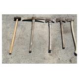 Pick Axe, Sledge Hammer & 3 Axes