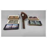 Antique Stereoscope Viewer With Slides