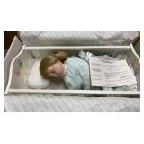 Danbury Mint Sweet Dreams Porcelain Doll W/ Cradle