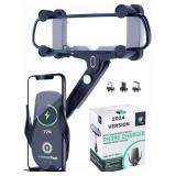 2in1 Rear View Mirror Phone Holder + Wireless Car