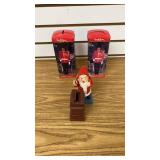 Cast Santa Bank and 2 Tin Russel Stover Banks