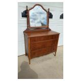 3 Drawer Wooden Dresser W/Vanity Mirror