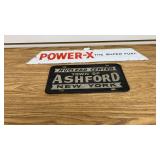 Tin Power X Advertising and Ashford License Plate