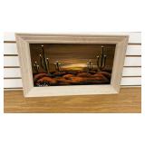 Framed Oil Painting on Velvet