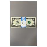 100 $2 Dollar Bills in Sequential Order