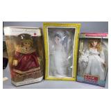 3 Porcelain Dolls in Boxes