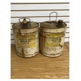 Vintage Metal BP 5 Gallon Motor Oil Cans
