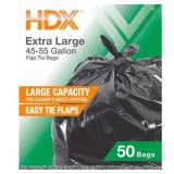 50 Gallon Black Extra Large Trash Bags with 20%