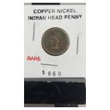 1860 Copper Nickel Indian Head Penny