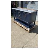 New-60IN Manhattan Double Vanity Navy Blue