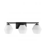 24" 3 Light Matte Black Vanity Light