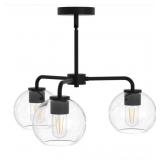 20" 3 Light Semi Flush Mount Pendant Light