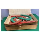 Horse Shoe Set and Wooden Crate
