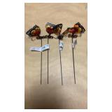4 15" Decrotive Butterfly Pot Stakes