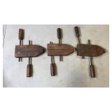 3 Wooden Clamps