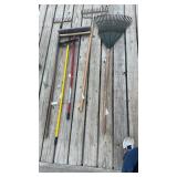 3 Rakes,Push Broom & Squeegee Broom