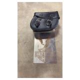Harley Davidson Leather Saddle Bag and Metal Sign