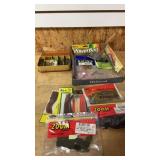 Assortment of Worm Lures and Hooks