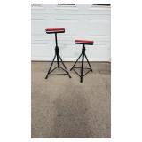 2 13" Across Roller Stands Adjustable Height