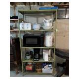 Metal Shelving of House Wares + Appliances