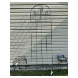 3 - Wrought Iron Stands W/ Bird Bath, Trellis