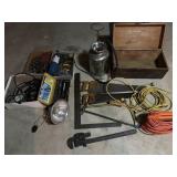 Pipe, Wrench, Sprayer, Wood Box