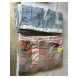 2 Smaller Homemade Quilts - Some Wear
