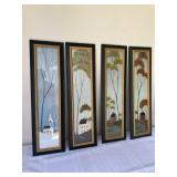 4 Framed Folk Art Prints by Warren Kimble X 4