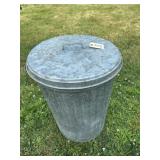 Galvanized Trash Can With Cover
