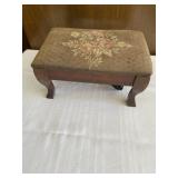 Small Early Embroidered Stool