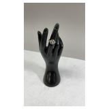 Vintage 10k White Gold Eastern Star Ring