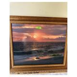Framed Print of the Ocean at Sunset
