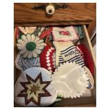 Kitchen Drawer Contents- Cloths, Pot Holders, Etc.