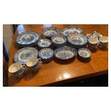 Staffordshire Ironstone Liberty Blue Dish Set