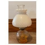 Vintage Oil Lamp W/Milk Glass Shade