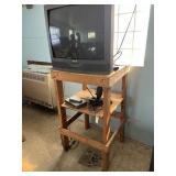 Sanyo TV W/ Antenna & Wood Stand