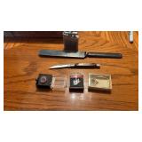 Buck Knife, Ronson Whirlwind Lighter, Pin