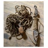 Wooden Block Pulley w/ Rope