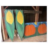 2-Corn and 2-Pumpkin Signs