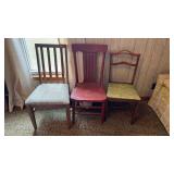 3 Wood Dining Chairs