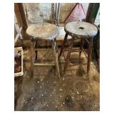 2 Wood Stools