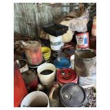Assortment of Oil and Contents of Shelves