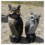 2 Owl Decoys