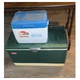 2 Coolers -1 Coleman Metal 1- Rubbermaid