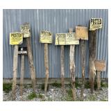Posted Signs on Wood Fence Posts
