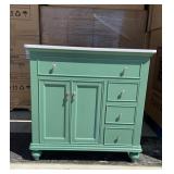 36IN Vintage Mint Bathroom Vanity Cabinet